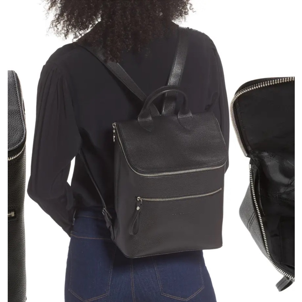 Longchamp leather backpack